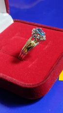 Anel de Formatura Todos os Cusros Prata 950 Símbolos Ouro 18 Kilates Pedras Zircônia