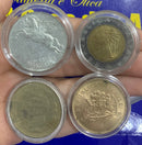 Kit 4 Moedas Estrangeiras Coleção Novas Moedas Nas Cápsulas