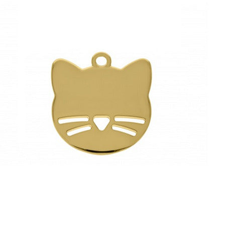 Pingente Pet Gato Ouro 18 k Peso 0.50 Grama 10 mm