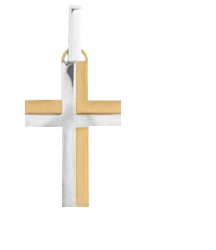 Pingente Cruz 1.45 Gramas 1.55 mm Ouro18 Kilates 2 Cores