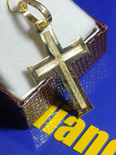 Pingente Cruz Fosca Ouro 18 K 4.00 Gr 36 mm Maciça