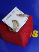 Brincos Ouro 18 Kilates  1.60 Gramas Com Ouro Branco