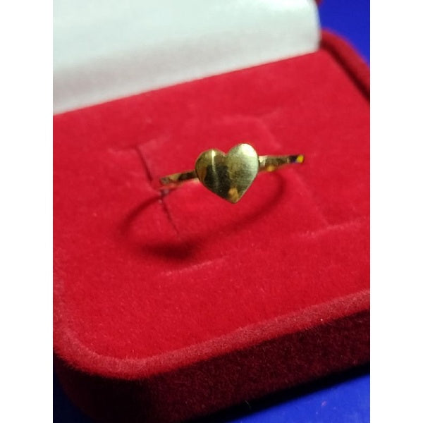 Anel ouro 18 kilates 0.60 gramas aro 1 m coração 6 mm Maciço