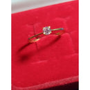 Anel solitário ouro 18 kilates 1,10 gramas pedra Zircônia 3 mm