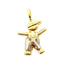 Pingente Boneco Filho Menino Duas Cores Em Ouro 18k