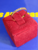 Anel Meia Alianças 1 mm Zircônias Ouro 18 Kilates  0.60 Grama