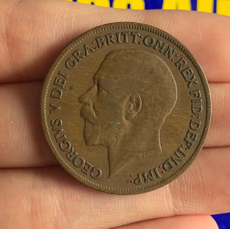 Moeda One Penny 1920 Muito Antiga e Rara Coleção
