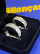 Alianças trabalhadas Namoro Compromisso Prata 950 de lei 5 mm