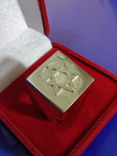 Anel Estrela de Davi  Topo 20 mm x 20 mm