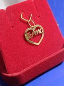 Pingente Coração Ouro 18 Kilates Te Amo Peso 0.50 Grama 25 mm