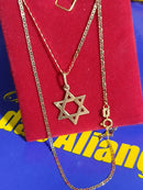 Pingente Ouro 18 Kilates Estrela Davi 0.70 Gramas 15 mm Sem o Cordão