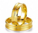 Alianças Casamento Casal Maciça 6 mm 14 Gr Maciça Anatômicas Pedra de Brilhantes 2 mm Ouro 18 Kilates