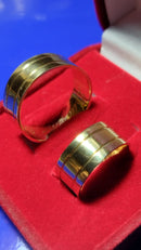 Par Alianças Ouro 18 Kilates Reta Noivado e Casamento 12 Gramas 10 mm Com 2 Risco