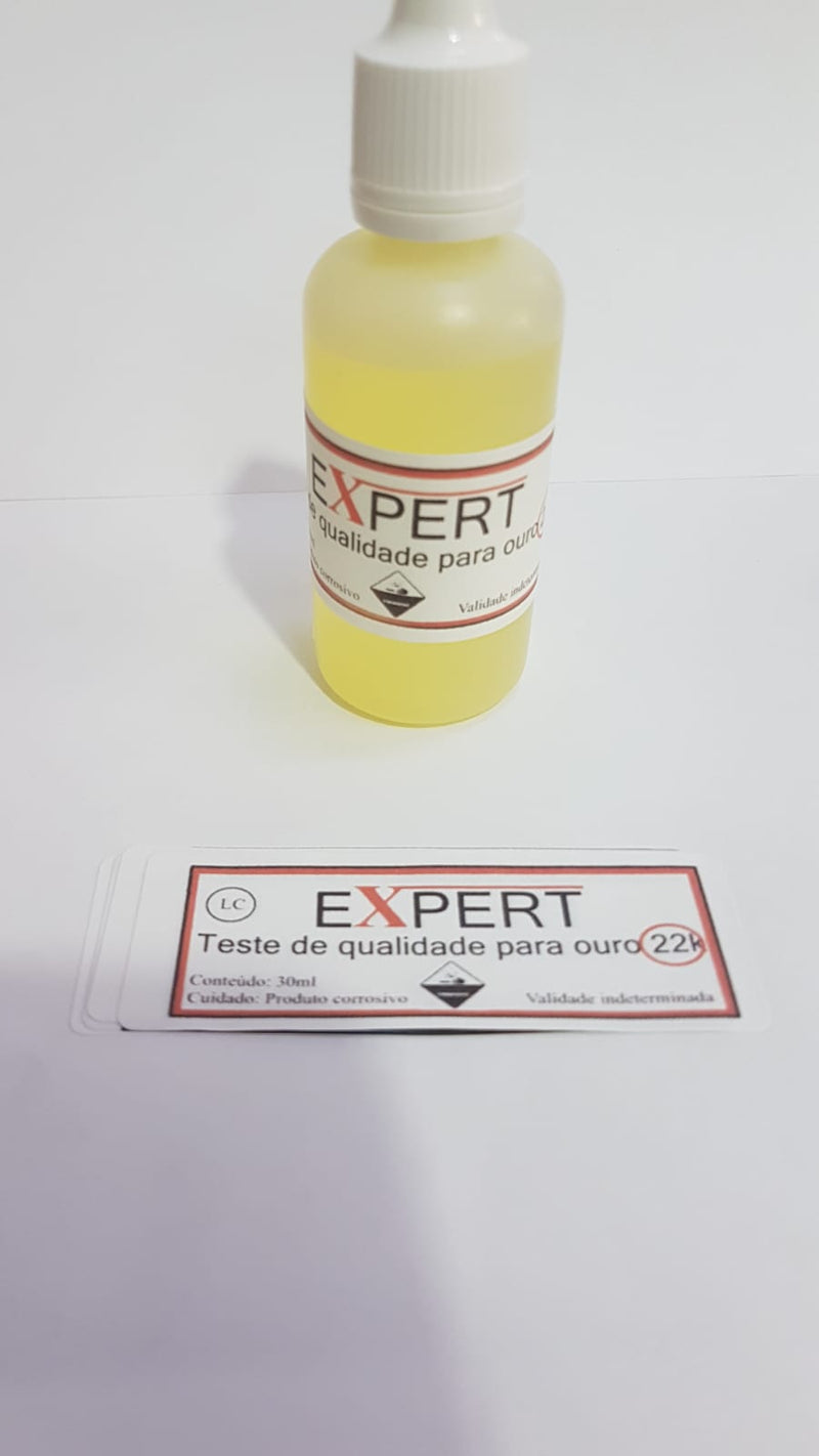 Kit Teste Ouro 10 kilates, 14 kilates, 16, kilates , 18 kilates, 22 kilates  e pratas 6 vidros Ácidos Com 30 Ml