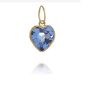 Pingentes Coração Pedra 8 mm Brilhosa Zircônia Ouro 18 K