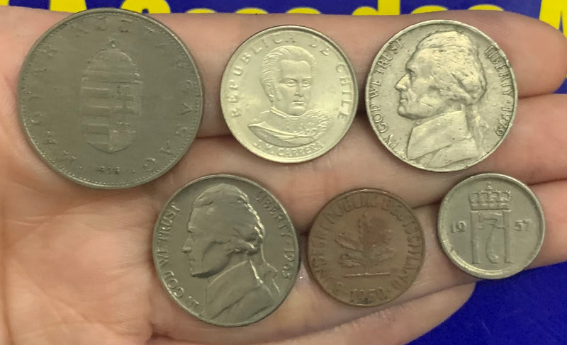 6 Moedas extrangeiras e raras