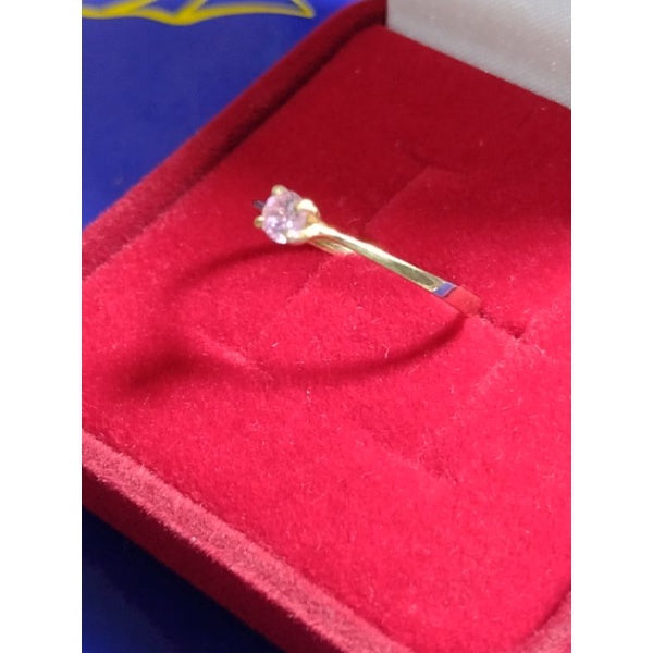 Anel solitário ouro 18 kilates 1,10 gramas pedra Zircônia 3 mm