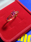 Anel Solitário Ouro 18 kilates Peso 1 Grama Pedra 5 mm Zircônia todas cores