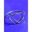 Anel ouro 18 k corações peso 0,70 grama topo 10 mm fio 1 mm