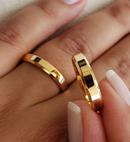 Par De Aliança Casamento Noivado Chanfrada Lisa Ouro 18 Killates