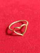 Anel Coração Ouro18 K / 2 Gramas/ Coração 15 Mm