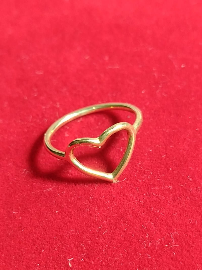 Anel Coração Ouro18 K / 2 Gramas/ Coração 15 Mm