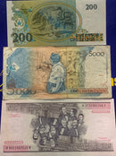 9 Cédulas Cruzeiros e Cruzados Antigas Coleção