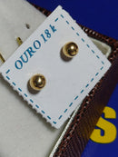 Brinco Bola Ouro 18 Kilates 4 mm
