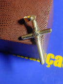 Pingente Ouro 18 K com detalhe de Ouro Branco 5.20 Gramas Tubo 4 mm 35 mm