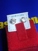 Brincos 6mm Zircônia Ouro 18 Kilates  1.00 Grama