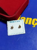 Brincos Infantil Coraçãozinho Ouro 18 Kilates Peso 0.30 Grama 3.50 mm