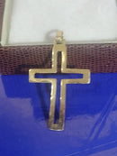 Pingente Cruz Lisa 40 mm 2.00 Gramas Maciço Ouro 18 Kilates