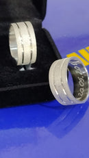 AliançasFosca com Risco Casal Prata 950 Namoro ,Compromisso Noivado 10 mm