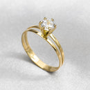 Anel  Ouro 18 Kilates Peso 1.00 Grama Pedra Zircônia 5 mm Solitário