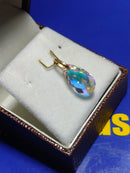 Pingente Cristal Murano Futa Cor Ouro 18 Kilates Peso 1.00 Grama 15 mm