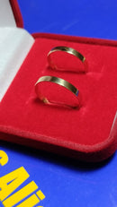 Alianças Retas Tradicional Ouro 18 Kilates Par brilhosa Maciça Maciça 18 kilates