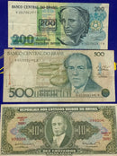 7 Cédulas Cruzeiros e Cruzados Banco Central  Nova, Raras e Colecionáveis