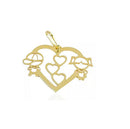 Pingente Filhos Ouro 18 Kilates 1.10 Gramas 10 mm Maciço