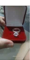 Anel Prata 950 largura 6 mm anel Solitario pedra Zircônia 10 mm