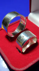 Alianças 10 mm Namoro Prata 950  Namoro e Cmpromisso Lisa Com uma Pedra Maciça