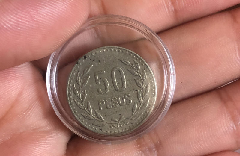 Moeda 50 Pesos República De Colômbia 1992 Para Coleção na Cápsula Nova