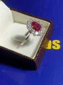 Anel Chuveiro Prata 950 Pedra Zircônia Topo 17 mm x 15  mm  Pedra 12 mm x 8 mm Peso 4.40 Gramas