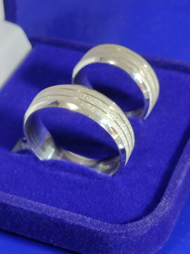 Alianças Namoro Prata 950 Trabalhada 7 mm