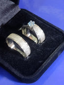 Alianças Trio Namoro Compromisso Prata 950 de lei 5 mm