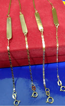 Pulseira Piastrine infantil Ouro 18 Kilates 1.10 gramas Maciça Unidade