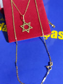 Pingente Ouro 18 Kilates Estrela Davi 0.70 Gramas 15 mm Sem o Cordão