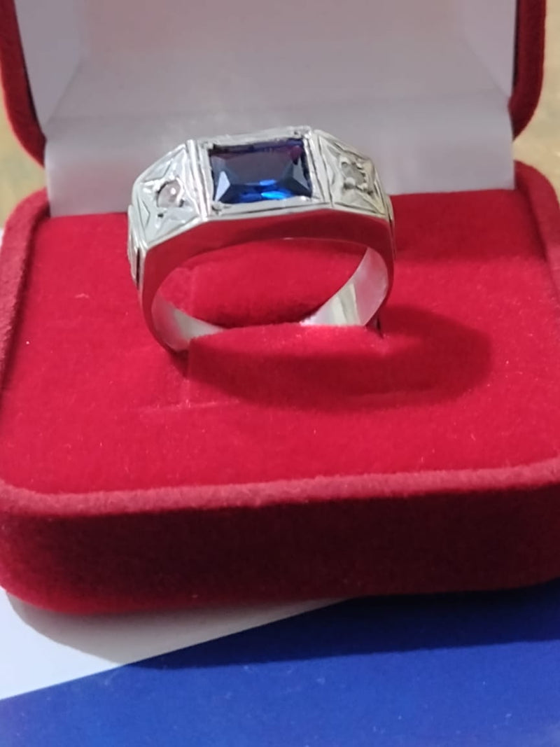 Anel Formatura Masculino Prata 950 Pedra 7 x 6 mm Zircônia Todas formaturas e cursos Maciço Topo 9 mm