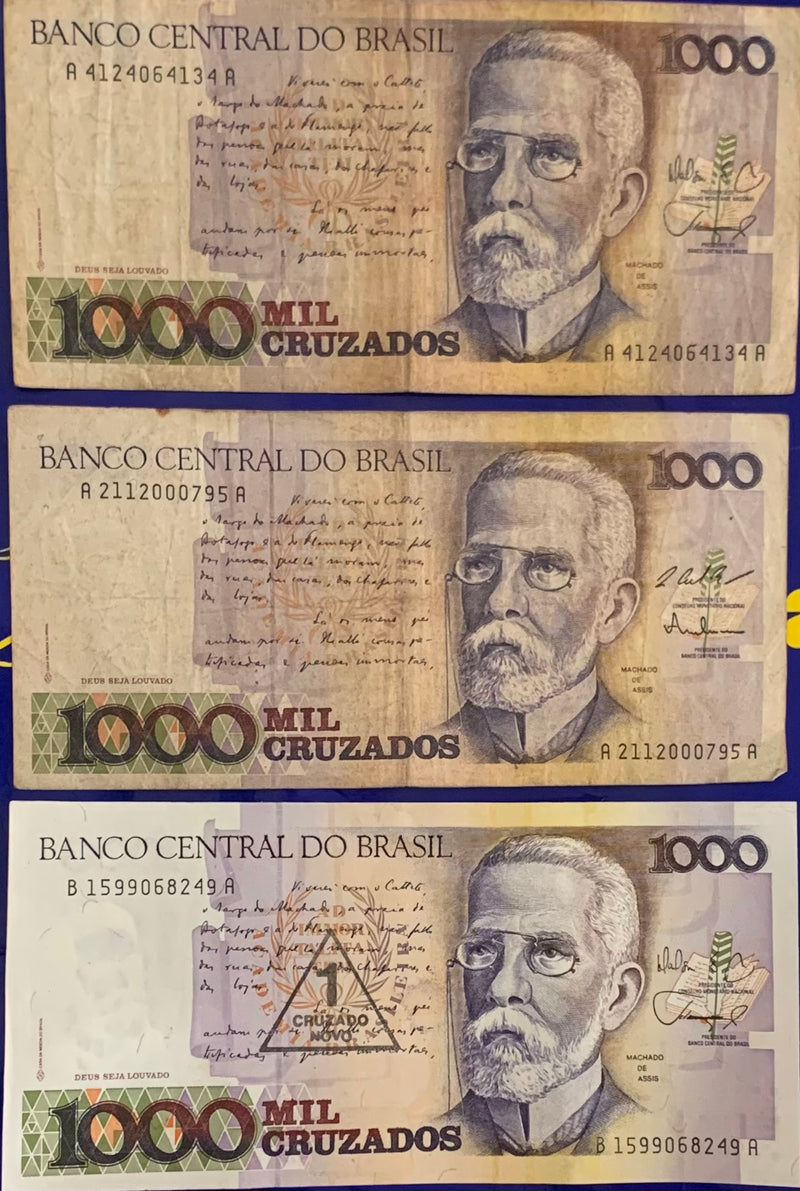 6 Cédulas 1.000 Cruzados