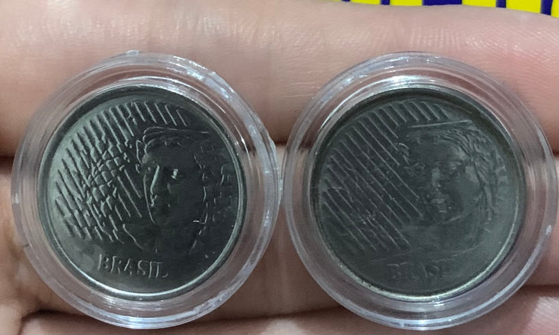 2 Moedas 1 Centavo 1996/1994 Coleção Novas Kit Duas Moedas na Cápsula