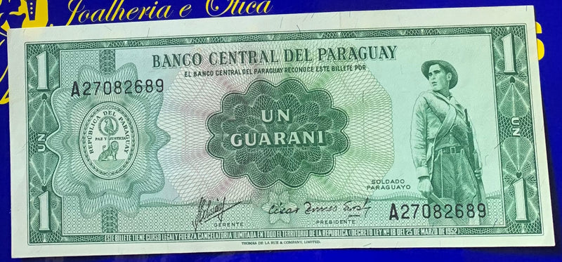 Cédula Un Guarani Banco Central Del Paraguay Antiga Coleção e Nova